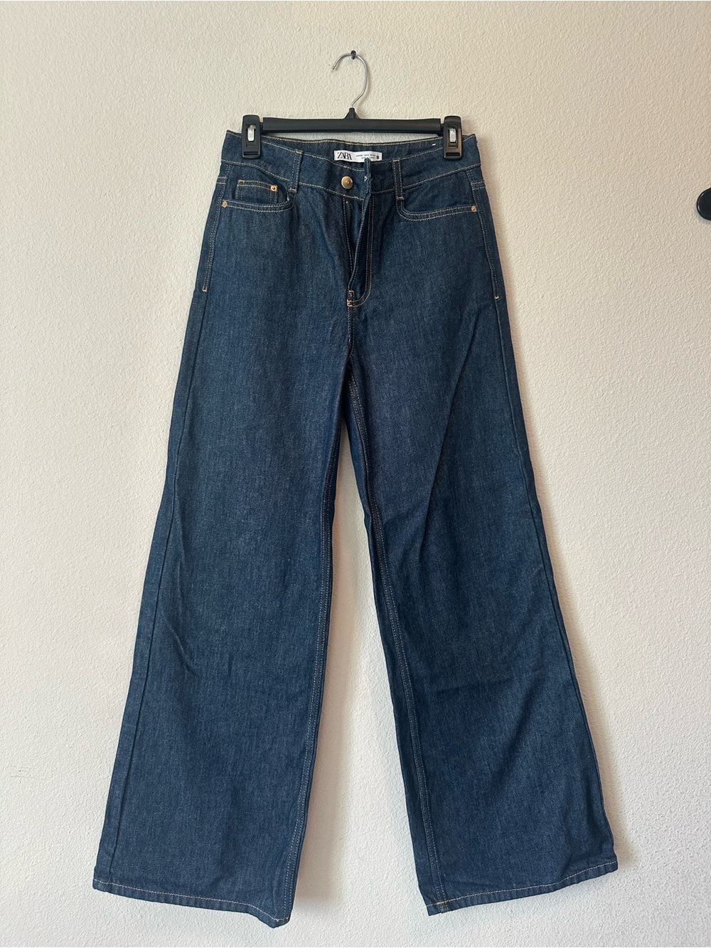 Zara Dark Blue Wide-Leg Jeans